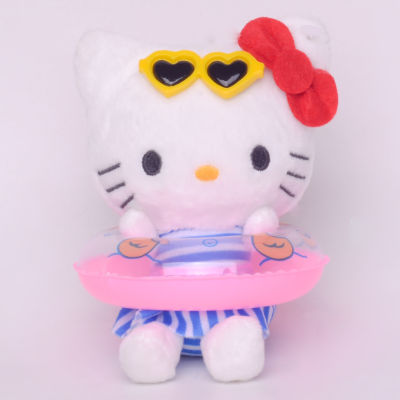 Sanrio Hello Kitty Plush Dolls Gift For Girls Bag Pendant Summer Swimming Ring Stuffed Tosy For Kids Keychain
