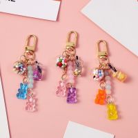 【CW】 1Pcs Fruit Pendant KeyChain KeyRing Fashion Bottle Gummy Beads Car Keychain K52