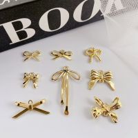 【YF】 Coreano Cor Retenção Bow Knot Charme Brinco DIY Colar Chaveiro Jóias Fazendo Acessórios Moda 10Pcs