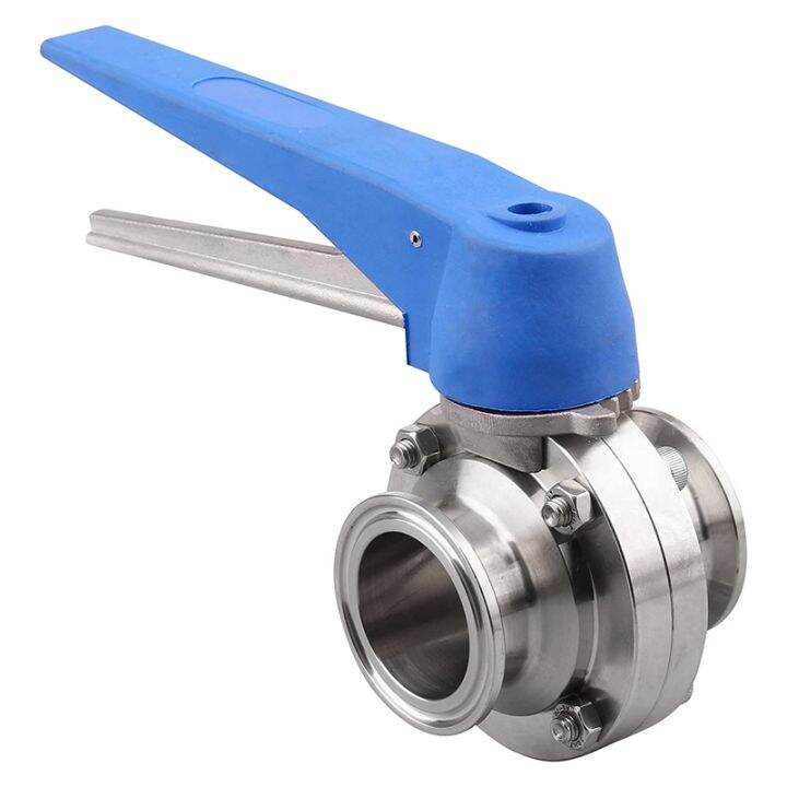 butterfly-valve-with-blue-trigger-handle-stainless-steel-304-tri-clamp