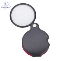 Handheld Folding 6X Pocket Magnifier Magnifying Glass with Leather Case for Reading Book Newspaper