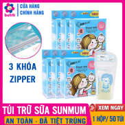 Túi Trữ Sữa SUNMUM, HÀNG THÁI LANĐã Tiệt Trùng, Túi Zip 3 Lớp Chắc Chắn