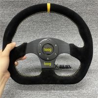 For OMP Universal D Shape Suede Leather Flat Car Racing Drift Rally Race Sport  Wheel Driving Simulator PC Game Steering Wheel Furniture Protectors  R