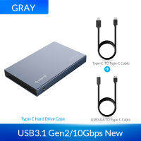 2021ORICO 2.5 Type-C HDD Case Aluminum Alloy USB3.1 Gen2 Hard Drive Enclosure Support 7mm &amp; 9.5mm With 50cm C to C Cable