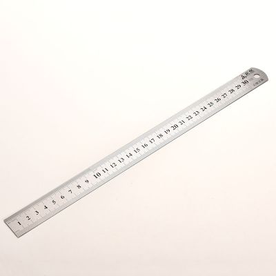 【CW】 30cm Straight Ruler Sided Metal Rulers Measuring Tools Stationery School Office Accessories Supplies