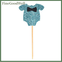 FineGoodWell ของตกแต่งหน้าคัพเค้กรูปอาหารสำหรับเด็กผู้ชายหรือเด็กผู้หญิง12ชิ้นสำหรับตกแต่งปาร์ตี้สีชมพูสีฟ้าของขวัญสำหรับงานเลี้ยง