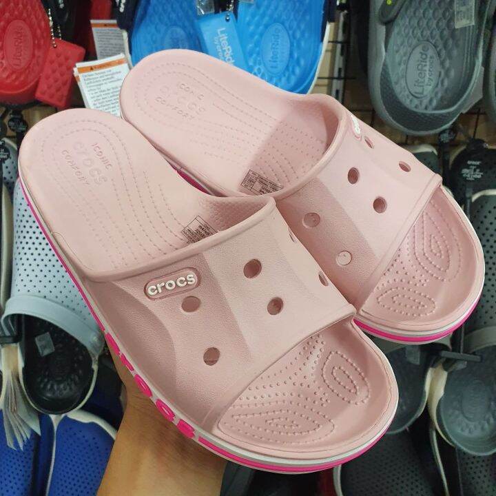 รองเท้า-crocs-bayaband-slide-hold-12-jibbitz-slot-รองเท้าแตะสวม-ของผู้หญิง-amp-ผู้ชาย-สินค้าพร้อมจัดส่งจากไทย