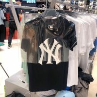 MLB เสื้ออกพิมพ์ลาย NY แบบคู่เสื้อยืดแขนสั้นแบบมาตรฐาน S-5XL