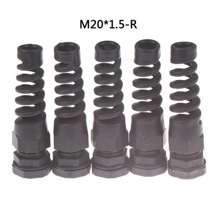 5pcs Ip67 Waterproof M12m16m18m20 Cable Gland Connector Plastic Flex Spiral Strain Relief 2308