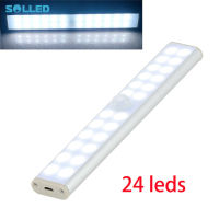 SOLLED 24ตู้ไฟ Led ตู้เสื้อผ้าปรับได้3โหมดสว่างมาก Usb ชาร์จไฟเซ็นเซอร์ตรวจจับการเคลื่อนไหวโคมไฟห้องครัว