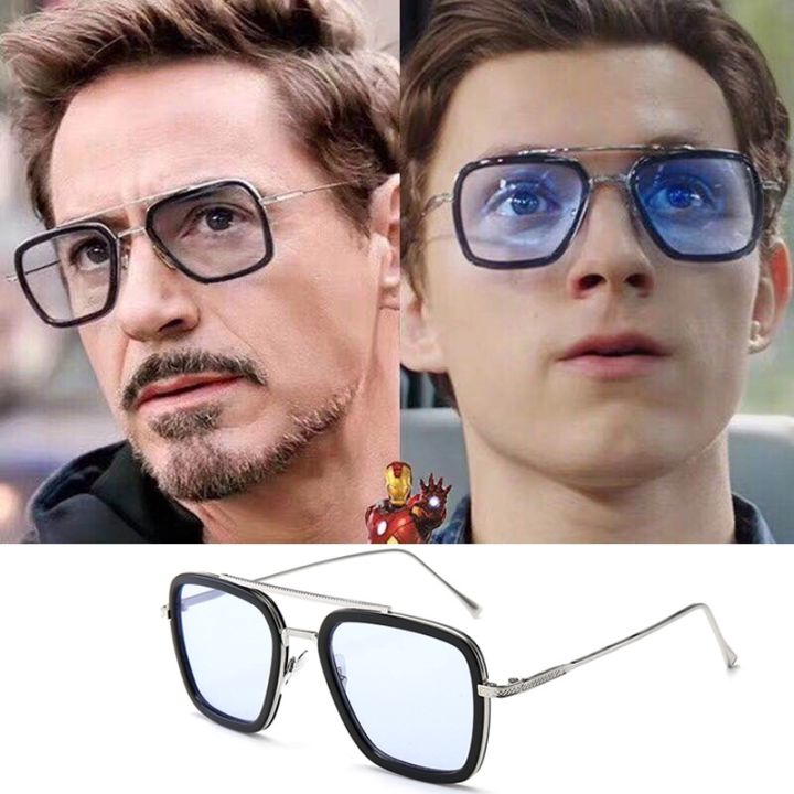 แว่นตากันแดดอเวนเจอร์ส-tony-stark-สไตล์นักบินแว่นกันแดดผู้ชายดีไซน์แบรนด์สี่เหลี่ยมแว่นตากันแดดไอรอนแมน3