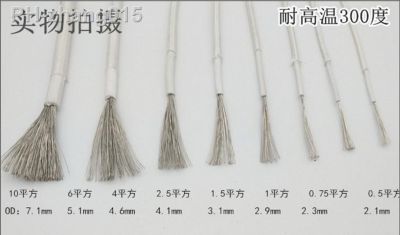 High Temperature Wire Tin Plated Copper 1 1.5 2.5 4 6 Square Glass Fiber Braid sheath silica gel Cable 300C Fire-Resistant Wire