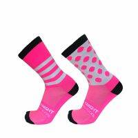 New stripe Dot Cycling Socks Top Quality Professional nd Sport Socks Breathable Bicycle Sock Outdoor Racing Running Socks