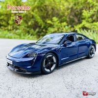 Bburago 1:24 latest Porsche Taycan Turbo S die casting alloy car model Art Deco Collection Toy tools gift factory authorization