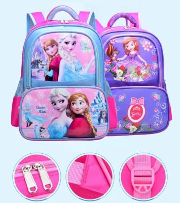 Disney Princess กระเป๋านักเรียนการ์ตูนสำหรับเด็กอนุบาลกระเป๋าเป้สะพายหลังเด็กผู้หญิงกระเป๋าเก็บหนังสือเดินทาง