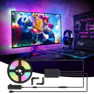 Ambient PC Backlight for Game E-Sports Computer Monitor, immersion Gaming Desktop Sync RGB LED Strip Light Screen Decor Lights