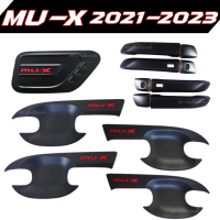 เบ้ากันรอย ครอบมือจับ ครอบฝาถังน้ำมัน มิวเอ็กซ์  Mu-x ปี2021-2023   สีดำด้าน ขุปโครเมียม เคฟล่า