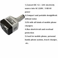 ELECTRY อินเวอร์เตอร์220V สำหรับตัวแปลงโทรศัพท์มือถือในรถยนต์พร้อม USB DC 12V เป็นตัวแปลงไฟ AC อะแดปเตอร์ชาร์จไฟอัตโนมัติไฟฟ้าในรถยนต์