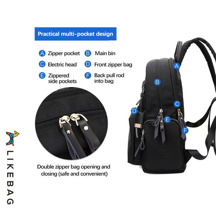 top-likebag-business-nylon-travel-waterproof-sports-backpack-large-capacity-multifunctional-unisex-laptop-backpack