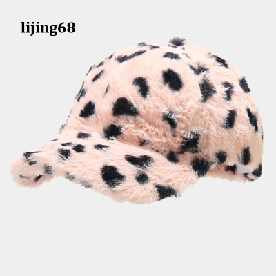 Lijing ฤดูหนาวให้อบอุ่น Snapback หมวกเสือดาวตุ๊กตาหมวกเบสบอลปรับ Visors หมวกขนสัตว์สำหรับผู้หญิงผู้ชาย