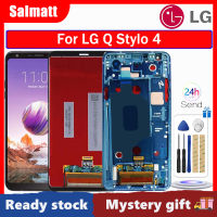 Salmatt จอแอลซีดีไอพีเอซเดิมสำหรับ LG Q Stylo 4 LM-แผงสัมผัสหน้าจอ LCD Q710หน้าจอดิจิตอลประกอบกับกรอบสำหรับ LG Q Stylo 4