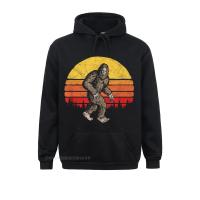 Sudaderas con capucha Retro de Bigfoot para mujer, ropa deportiva informal de manga larga con silueta de puesta de sol Vintage de los 80