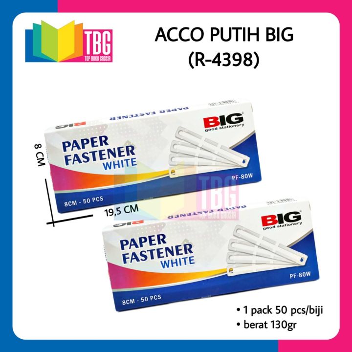 1 PACK ACCO PUTIH BIG PAPER FASTENER PENGIKAT KERTAS (R-4398) | Lazada ...