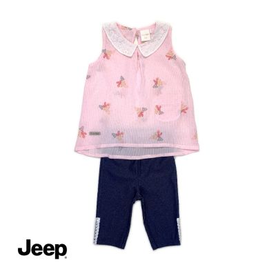 Jeep BABY GIRL 2-IN-1 เสื้อแขนสั้น และชุดขายาว สําหรับเด็กผู้หญิง 771242-776154 br