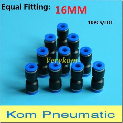 PU 16mm To 16mm Tube Pneumatic Straight Union One Touch Push In Pipe Tube Tubing Fitting Joint Hose Connector Joint Joiner PU-16 Pipe Fittings Accesso