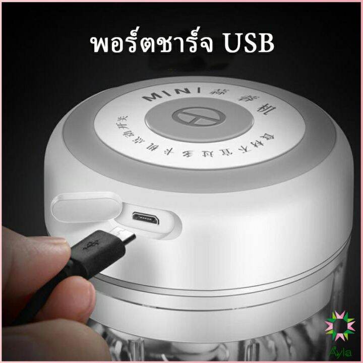 ayla-mini-usb-เครื่องปั่นกระเทียม-เครื่องบดอาหาร-แบบพกพา-พริก