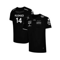 แข่งรถ Fernando Alonso #14และเดิน #18เสื้อยืดทรงโอเวอร์ไซส์ร้อน Aston Martin 2023เสื้อยืดทีม F1