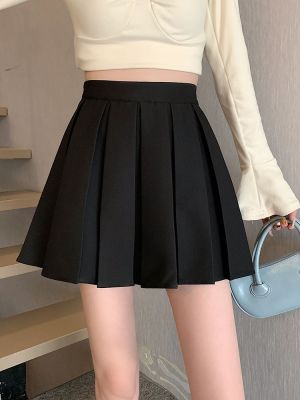 【CW】 Korean Waist Skirt Preppy Short Lasies Pleated Skirts Female
