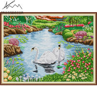 มาใหม่Swan Lakeพิมพ์Aidaผ้าปักครอสติครบชุดทิวทัศน์แบบประทับผ้าใบแฮนด์เมดDMC 11CT 14CTเย็บปักถักร้อยDIYเย็บปักถักร้อยด้ายฝ้ายชุดF Actory O Utletห้องพักตกแต่งบ้านหัตถกรรมจักรเย็บผ้าชุดขาย