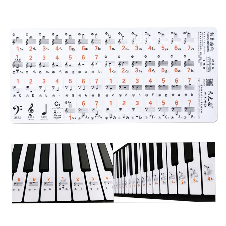 Transparent 37 49 61 Electronic Keyboard 88 Key Piano Stave Note