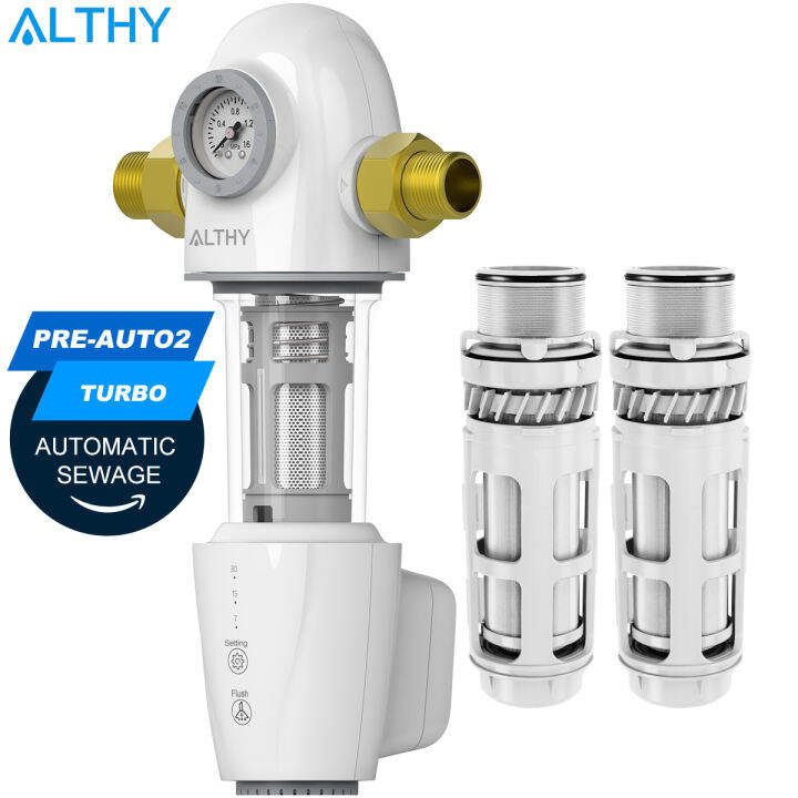 ALTHY Automatic Flushing Backwash Prefilter System Whole House Spin