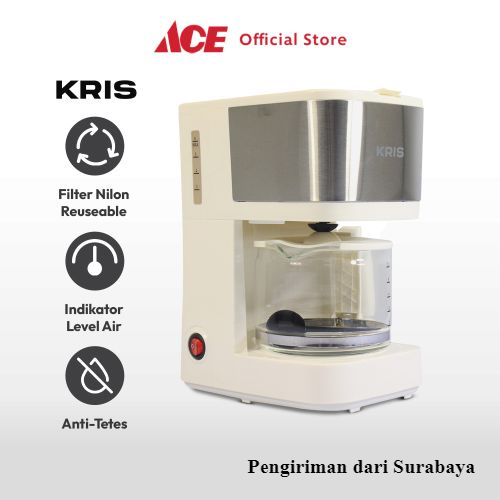 Ace Kris 0.75 Ltr Coffee Maker 600 Watt Putih Mesin Kopi Espresso