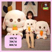 ตุ๊กตาน้องกระต่ายสีขาวถือแครอทตาหวาน มีให้เลือก 3 ขนาด 40CM 50CMและ80CM นุ่มนิ่มน่ารัก ของขวัญ