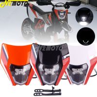 ✧✤✁ HI/LO Beam LED Headlight Dual Sport Motocross Head Light Mask Fairing For KTM Husqvarna EXC TPI XC-W EXC-F Six Days 250 300 450