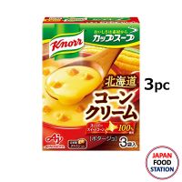 KNORR CUP SOUP HOKKAIDO CORN CREAM 3PC (16474) ผงซุปข้าวโพดผสมขนมปังกรอบสำเร็จรูป JAPANESE INSTANT SOUP