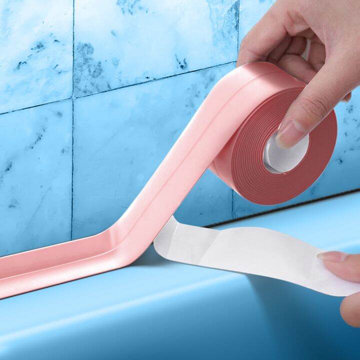 Bath Sealing Strip Tape White Pvc Self Adhesive Pvc Bathroom Wall