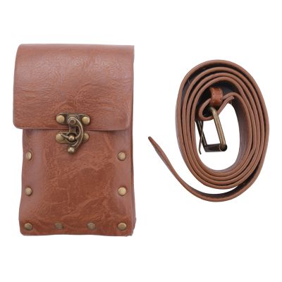 Medieval Renaissance Adult Male Knight Leather Vintage Pocket Belt Clothing Bag