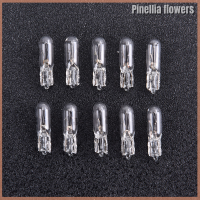 แผงหน้าปัด T5หลอดไฟทำจากแก้วรถยนต์ Pinellia Flowers 10ชิ้น12V 1.2W หลอดไฟเบรค