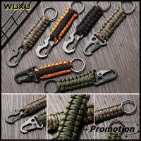 WUXU 1PC เครื่องมือ EDC สาย Paracord ทหาร คาราไบเนอร์กลางแจ้ง ปมฉุกเฉิน ที่เปิดขวด แหวนพวงกุญแจ พวงกุญแจเชือก พวงกุญแจ