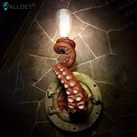 Resin Octopus LED Wall Light Outdoor Waterproof Garden Monster Tentacle Lamp Home Decoration Living Room Stairs Wall Lamp 220V