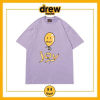 Drew House เสื้อยืดแขนสั้นลายลูกโป่งหน้ายิ้มแบรนด์ไฮสตรีทจัสตินบีเบอร์แบบหลวมเสื้อคอตตอนคู่รัก