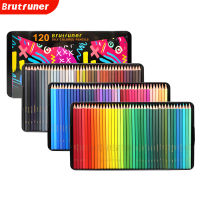 Brutfuner NEW 72120Colors Oily Color Pencils Square Trendy Pas Colored Pencil for Drawing Sketch Artist Students Tin Box