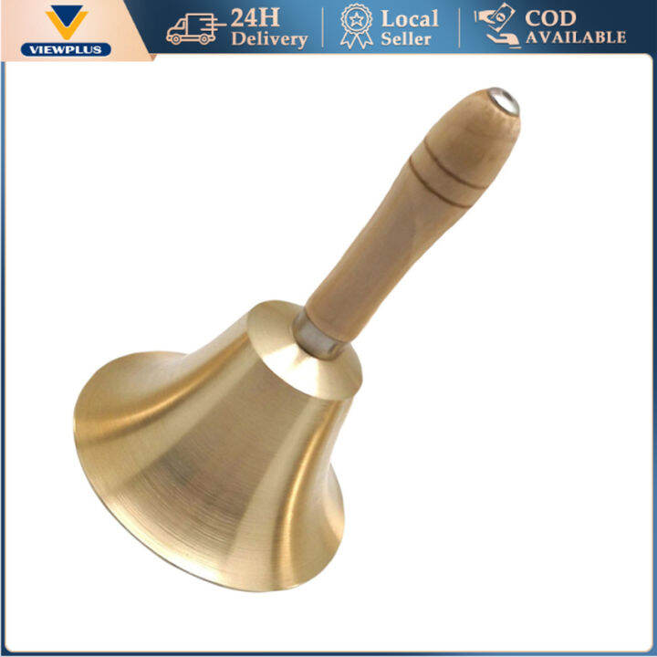 Handbell Desk Ringbell Brass Hand Bell Loud Call Bell With Handle For Wedding Decor Hotel