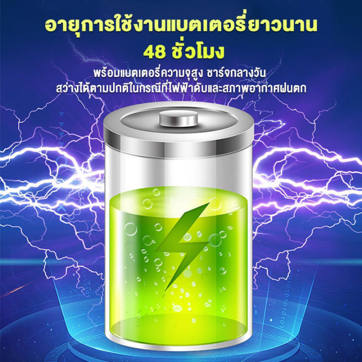 หลอดไฟ-led-solar-ใช้พลังงานแสงอาทิตย์-แข็งแรงทนทาน-ประหยัดไฟ-ใช้งานได้-3-ระบบ-ขาว-วอร์มไวท์-ส้มไล่ยุง-ส่งไว