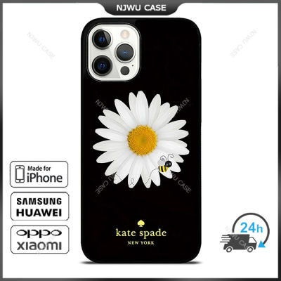 KateSpade 0157 Bee And Flower Phone Case for iPhone 14 Pro Max / iPhone 13 Pro Max / iPhone 12 Pro Max / XS Max / Samsung Galaxy Note 10 Plus / S22 Ultra / S21 Plus Anti-fall Protective Case Cover
