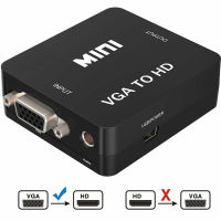 ตัวแปลงอะแดปเตอร์ที่รองรับ VGA เป็น HDMI VGA2HD Video อะแดปเตอร์เสียง1080P สำหรับโน้ตบุ๊คพีซี HD Projector